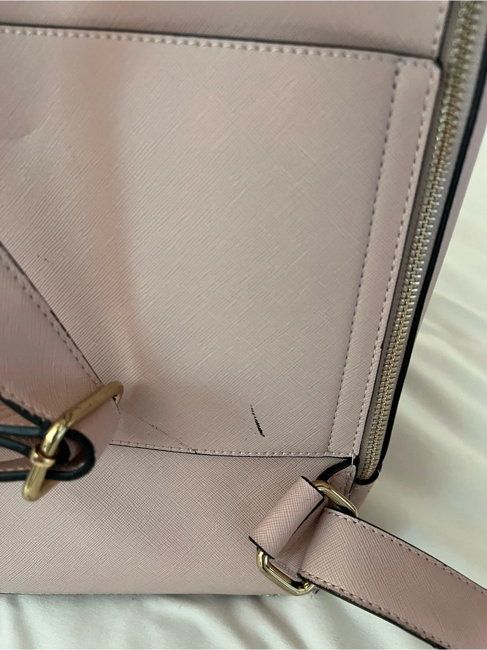 Calpak Pale Pink Structured Backpack with Braided Trim